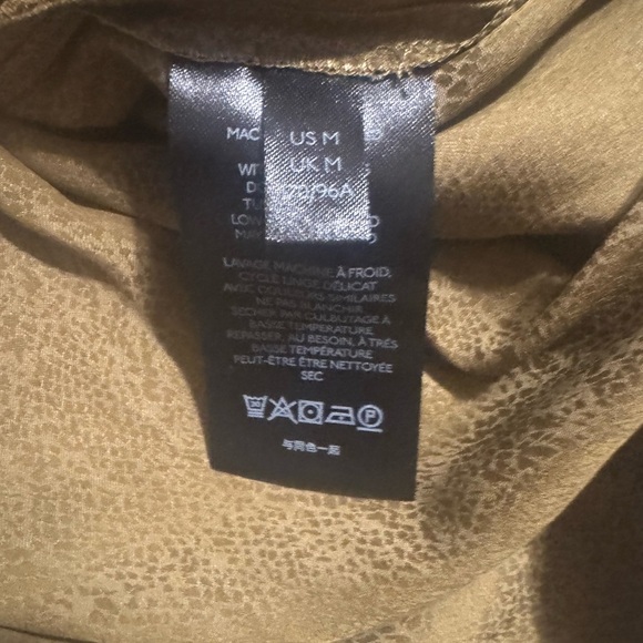 Anthropologie Cacee Jacquard Blouse Med Puff Sleeve Button Smocked Blouse - Picture 7 of 8